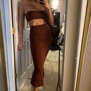 Bandeau midi skirt set